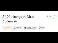 2401 Longest Nice Subarray LeetCode POTD Bit Manipulation Sliding Window
