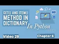 get and item method in python Python Training in Hindi Python Tutorial for Beginner
