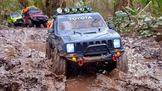 rc crawler group mud run hilux defender jimny w recovery 