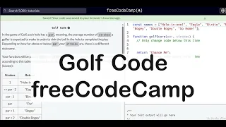 Golf Code freeCodeCamp JavaScript Tutorials