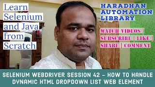 Selenium WebDriver Session 42 - How to handle dynamic html dropdown list web element