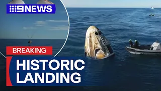 Stranded NASA astronauts return to earth | 9 News Australia