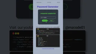 Build a Password Generator HTML CSS JavaScript Tutorial MZCode01