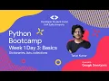 Python Bootcamp Week 1 Day 3 Tarun Kumar DSC DSU