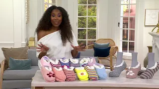 MUK LUKS Set of 3 Aloe Infused Ballerina Slipper Socks on QVC