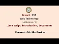 Web Technology JavaScript Introduction Document AKTU Digital Education