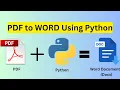 PDF to Word Using Python pdf2docx Tutorial 2026