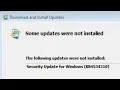 how to fix some updates were not installed the following updates were not installed