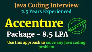 Accenture Java Coding Interview Solve any Java Problem in this way