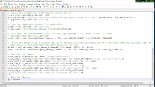 PYTHON OPENCV Triangle thresholding filtering noise applying a Gaussian filter