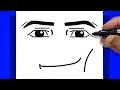 How to DRAW ROBLOX Man FACE Roblox EASY
