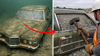 [Full Story] Quarry Diver Found Car Filled With Cement, Chiseled It Open and Turned Pale!
