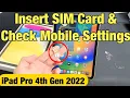 iPad 10th Gen 2022 How to Insert SIM Card Check Mobile Settings