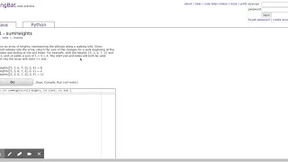 CodingBat Java AP-1 sumHeights