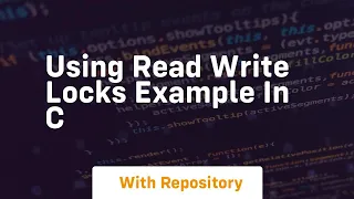 using read write locks example in c