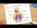 Respiratory system Diagram Drawing Easy labelled science project poster chart making