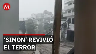 Huracán 'Simón' provoca fuertes corrientes e inundaciones en calles de Acapulco