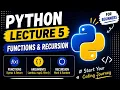Python Tutorial for Beginners Lecture 5 Functions Recursion in Python Hindi