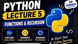 Python Tutorial for Beginners Lecture 5 Functions Recursion in Python Hindi