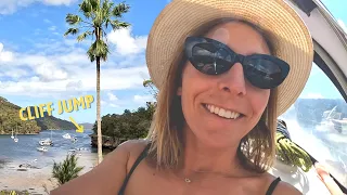 SAIL to a CLIFF JUMP + we try to get on the BOAT from the water (it’s hard!) | Week 8 Aboard Phoenix