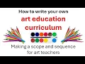 How to write your own ART EDUCATION CURRICULUM Making a scope sequence for art teachers TUTORIAL