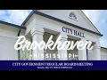 Regular Board Meeting May 19 2026 City of Brookhaven MS Government