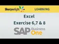 Sharperlight for SAP Business One - Excel Exercise 6 7 8