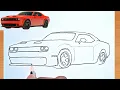 How to Draw a Dodge Challenger Easy Sports Car Drawing Step-by-Step Tutorial