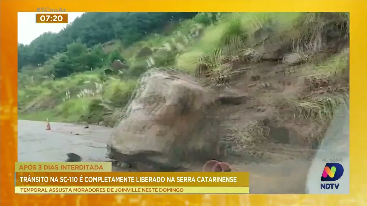 Tráfego de veículos na SC-110 está liberado