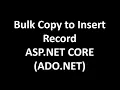Bulk Copy to save multiple items in Database table in ASP NET CORE With ADO NET