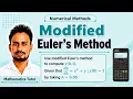 Modified Euler s Method Solve x y VTU Important Problem