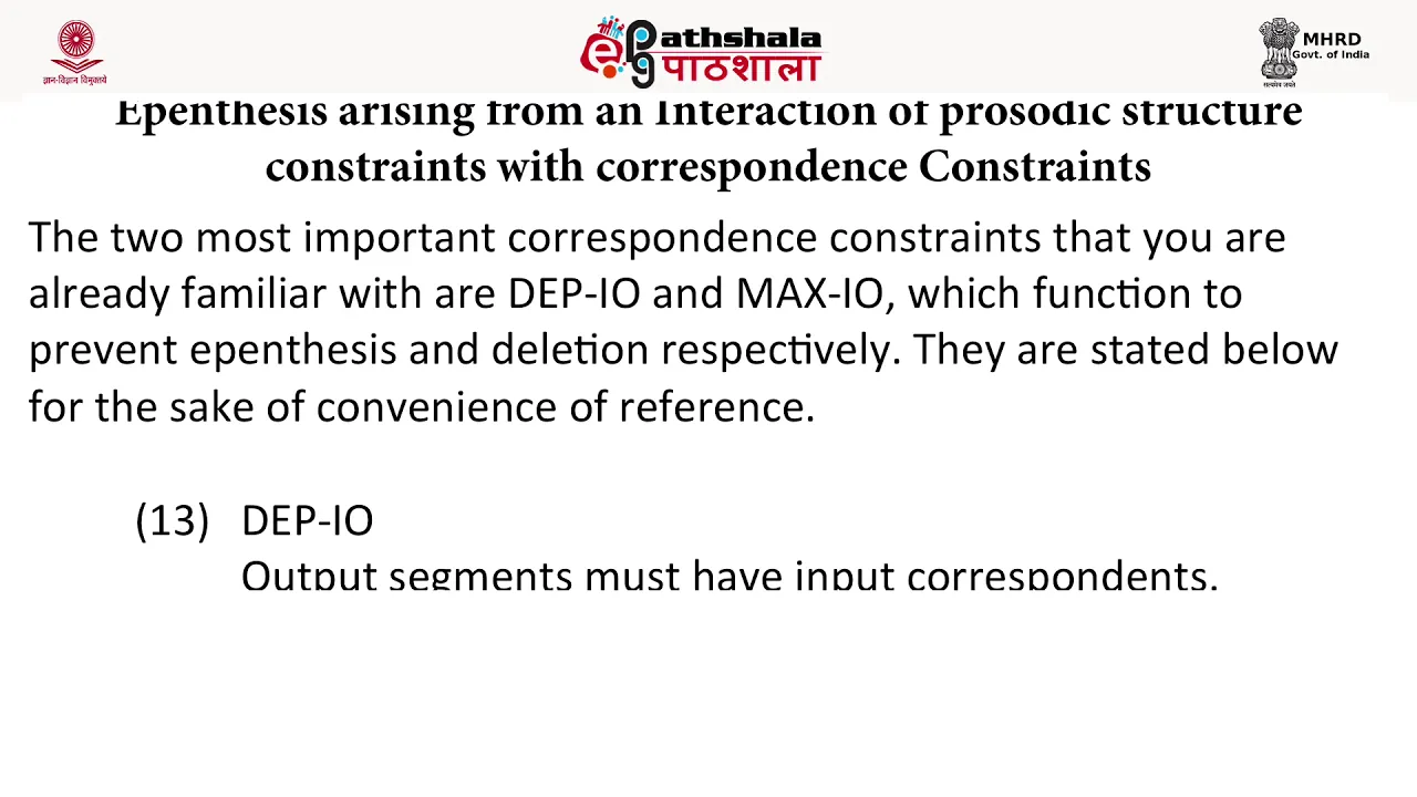 Constraint Interaction in Optimality Theory: Epenthesis & Deletion