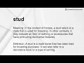 stud Meaning