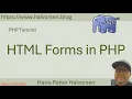PHP Tutorial Part 4 - HTML Forms in PHP