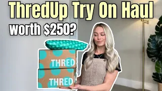 ThredUp Try On Haul Unboxing 15 items for 250 online thrifting was it worth it