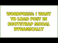 Wordpress I want to load post in bootstrap Modal dynamically
