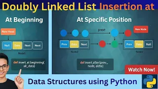 6 Doubly Linked List Insertion at Beginning End Specific Position Data Structures Using Python