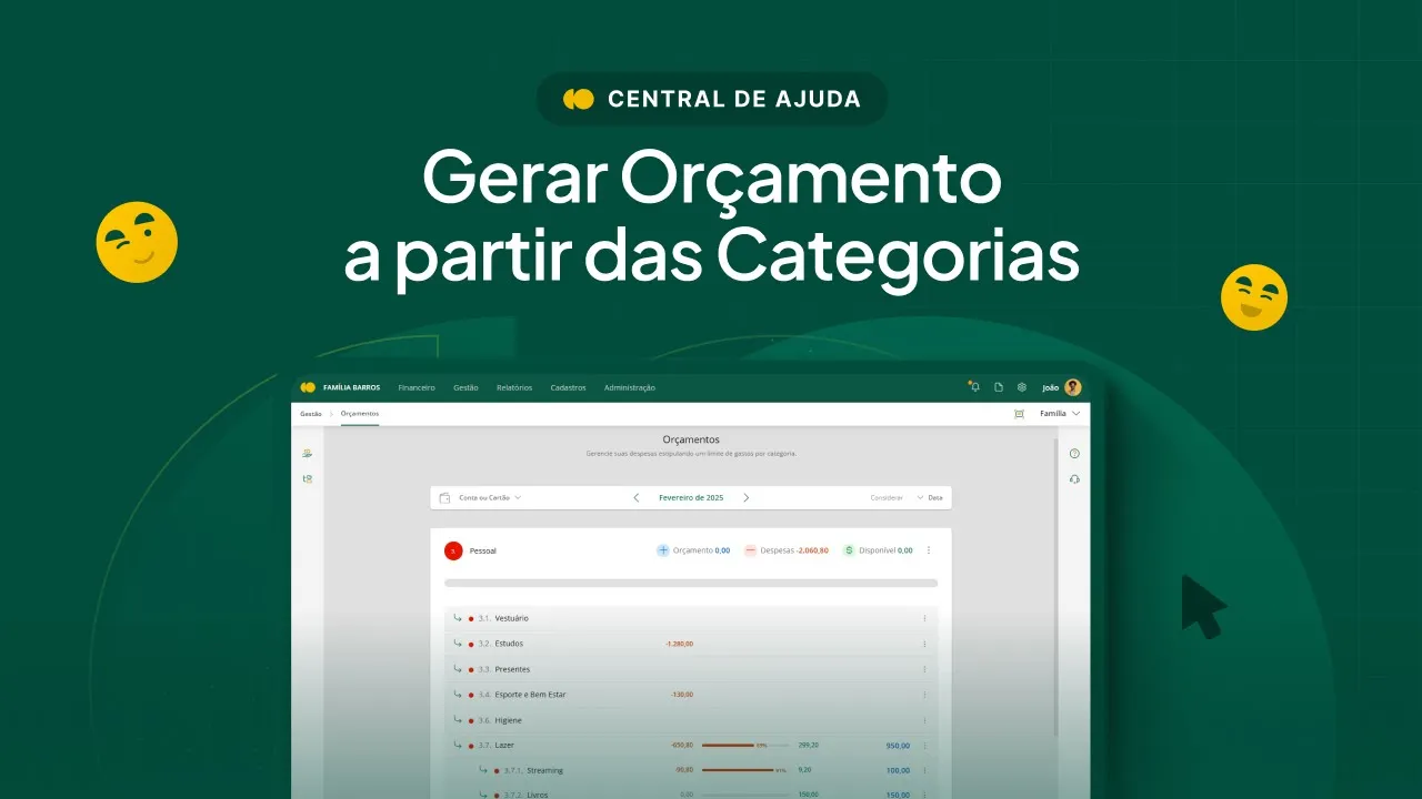 Gerar orçamentos a partir das categorias