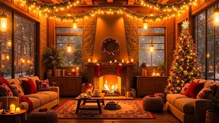 Chill Jazz Tunes for a Cozy Winter Evening ❄ Warm Fireplace Ambiance with Crackling Fire Sounds