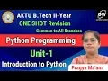 UNIT-1 I ONE SHOT I Introduction to Python I PYTHON PROGRAMMING I AKTU I PRAGYA MA AM