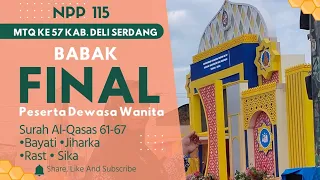 Download Viral.. FINAL. Qoriah Luar biasa Suaranya.. | Al Qur'an Surah Al-Qasas Ayat 61-67 | FKSMM 2024 MP3