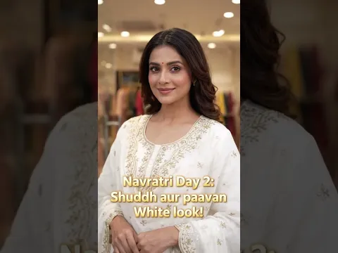 Navratri Day 2: Maa Brahmacharini ka shuddh aur paavan White look! 🤍✨
