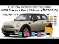 Fuse box location and diagrams MINI Cooper One 2007-2015