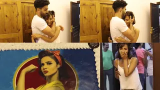 مفاجأة سامر ابو طالب لخطيبته رنا سماحة في كواليس تصوير كليب   اوبا     دندنها
