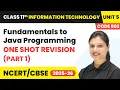 Fundamentals to Java Programming - One Shot Revision Part 1 Class 11 IT Unit 5 Code 802 Part B
