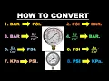PRESSURE UNIT CONVERSION HOW TO CONVERT Bar to PSI Bar to PSI to Kpa Bar to