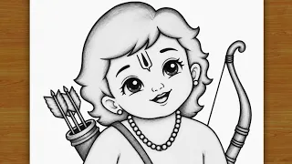 Dussehra Drawing | Shree ram outline pencil drawing | Diwali drawing | drawing pictures | Chitra