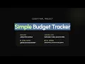 CS50P Final Project Simple Budget Tracker