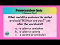 Punctuation Quiz Advanced Level English Quizzes