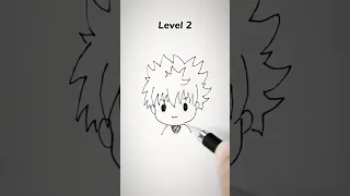 How To Draw Killua In Different Levels Shorts Animedrawing Hunterxhunter 